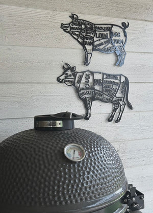 Butcher Cut wanddecoratie - varken en koe (set)