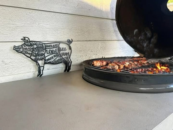 Afbeelding in Gallery-weergave laden, Butcher Cut wanddecoratie - varken en koe (set)