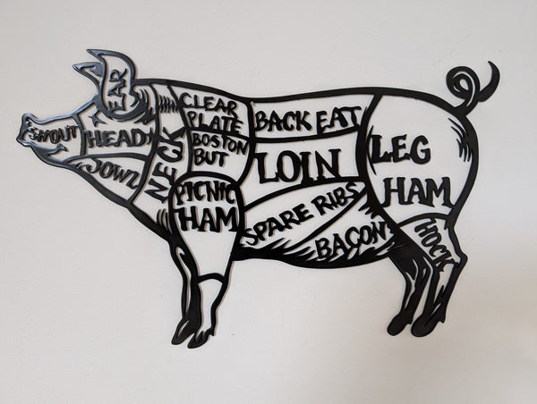 Afbeelding in Gallery-weergave laden, Butcher Cut wanddecoratie - varken en koe (set)