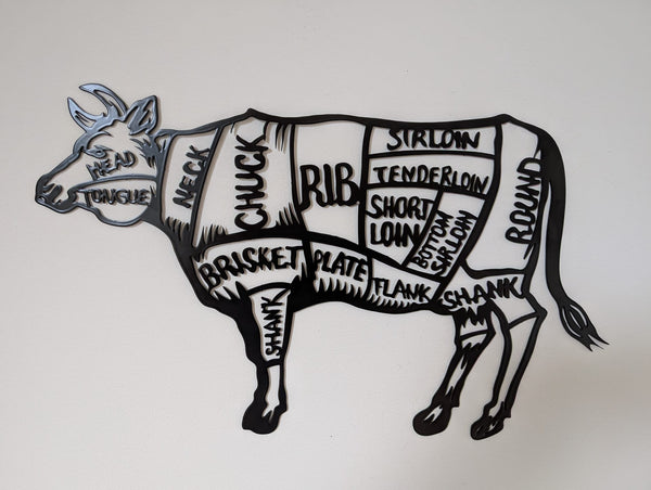 Afbeelding in Gallery-weergave laden, Butcher Cut wanddecoratie - varken en koe (set)
