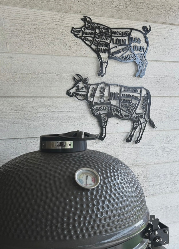 Butcher Cut wanddecoratie - varken en koe (set)